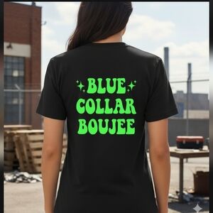 blue collar Boujee shirt cute popular trending retro Lime Green